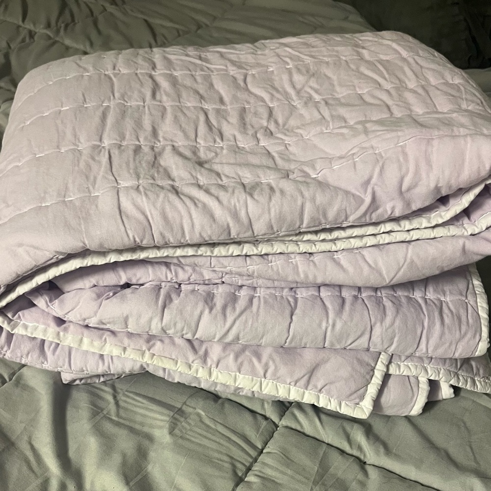 Pottery Barn Kids Light Purple Quilted Bedding